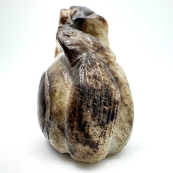 17 c ? Jade Carved Mythical Beast Dragon Foo Dog Figurine Rustic Stone Antique - Picture 4 of 10